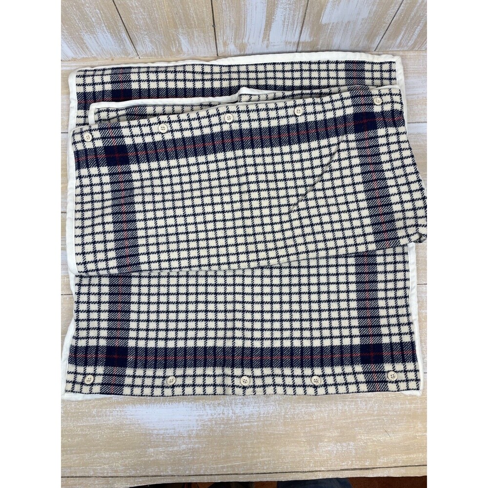Lauren Ralph Lauren 100% Wool 24x24 Plaid Sham Pillow Covers Set of 2 - Picture 6 of 9